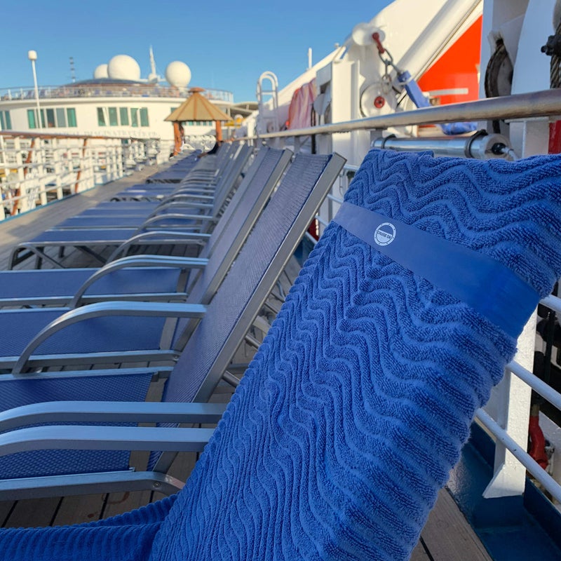 Cruise On Towel Bands for Cruise Chairs (4 Pack), Better Alternative to Towel Clips for Beach, Pool & Ships, Essential for 2025 & 2026 Trips, Secure & Stylish, Blue - Image 4